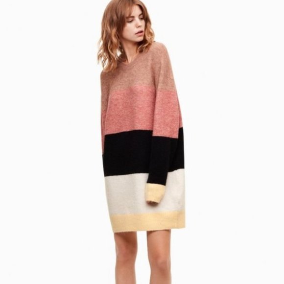 ARITZIA Wilfred Free Cipriana Oversized Striped Alpaca Wool Blend Sweater Dress1
